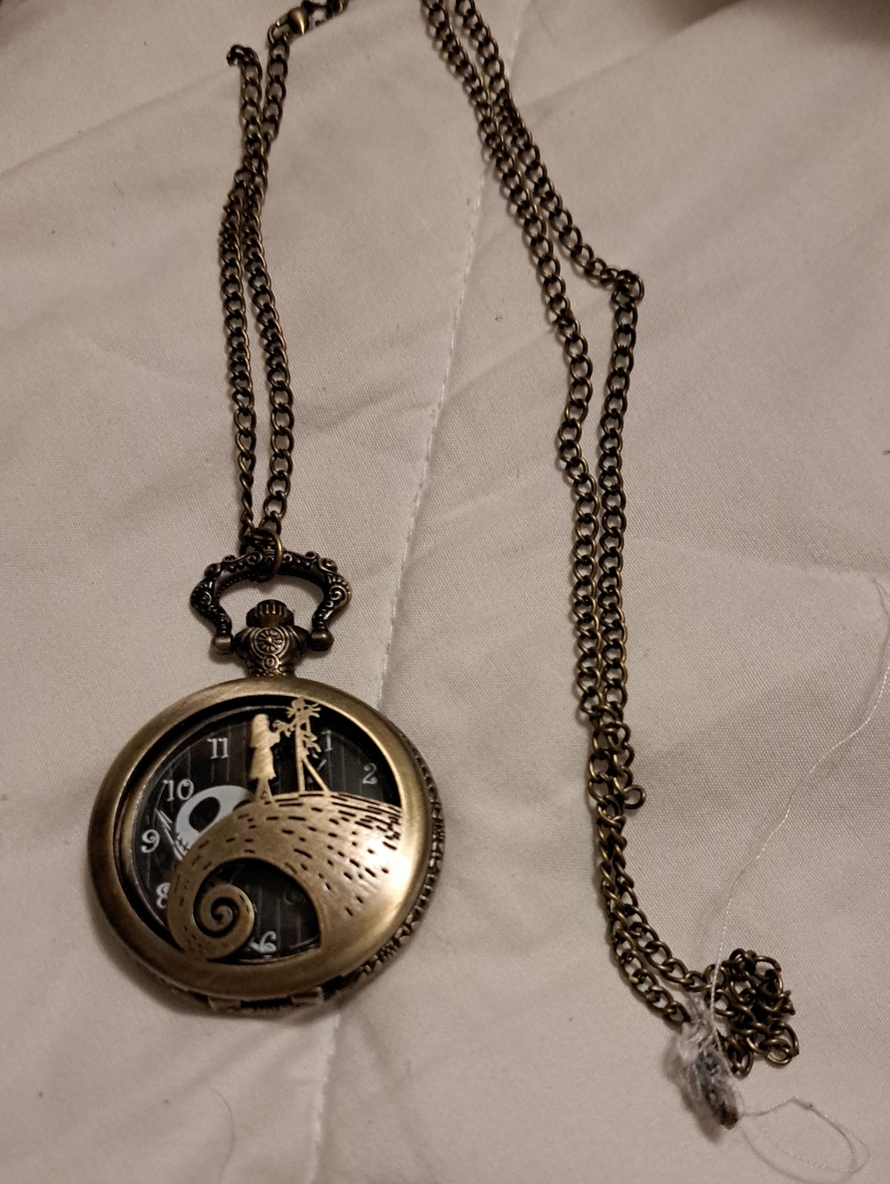 Nigtmare Before Christmas Antique-Style Brass Pocket Watch